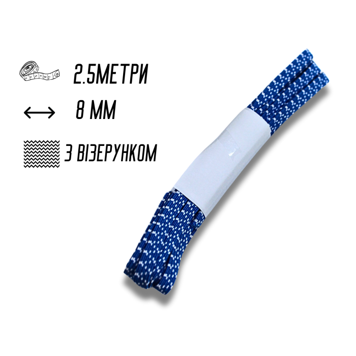 Резинка білизняна синя Зіг-Заг 8мм/2.5м