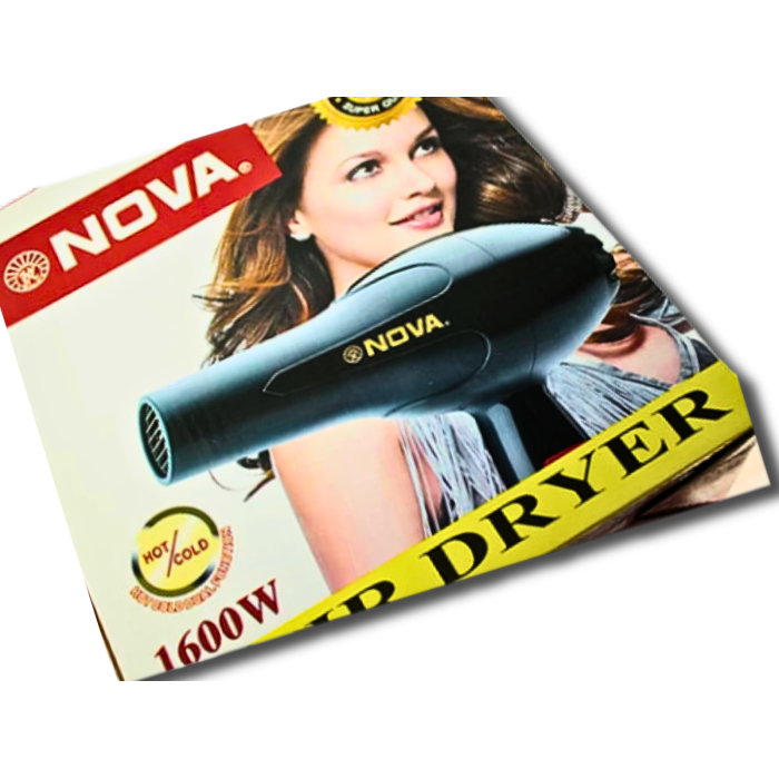 Фен для волосся з насадкою 2 режими нагрівання та швидкості NOVA NV-2805 /1600W/23см/21см