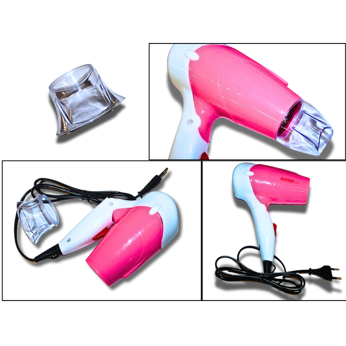 Фен дорожній розкладний для волосся з насадкою NOVA NV-617B/1400W/14см/19см