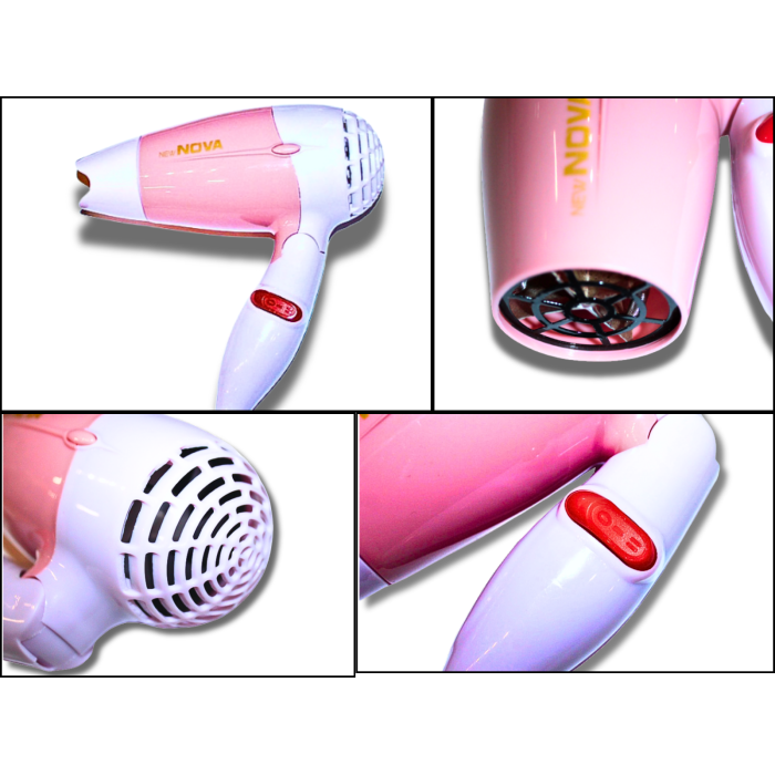 Фен дорожній розкладний для волосся з насадкою NOVA NV-662/1000W/13см/17см