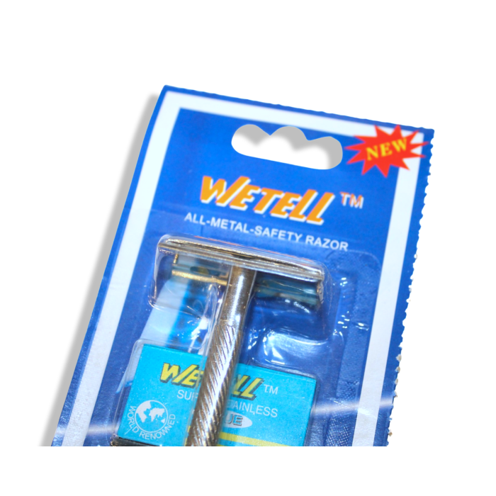 Станок для гоління Wetell металевий на планшеті з лезом 9см