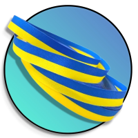 Стрічки атласні жовто-сині
