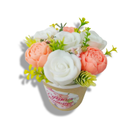 Мило сувенірне ароматизоване "Букет троянд і півонії у супнику маленький" 7шт