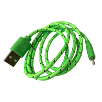 Кабель Lightning/USB 1м тканевой салатовый