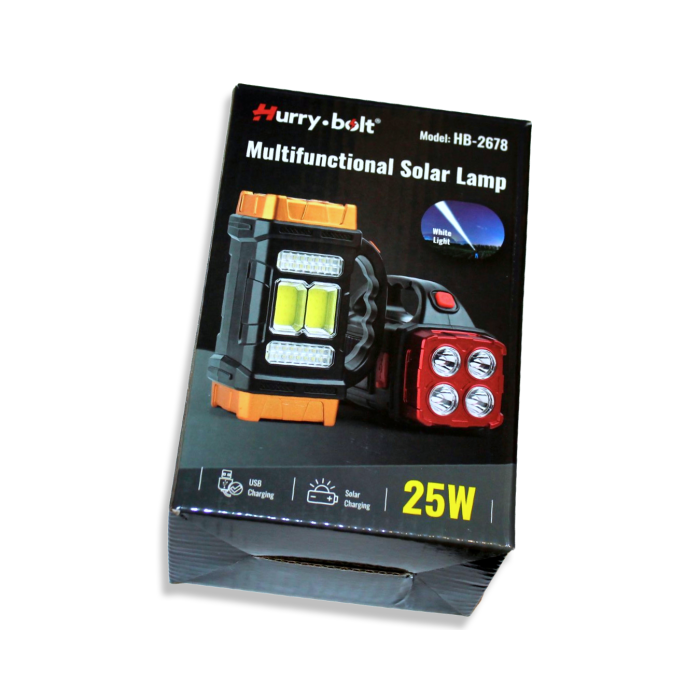 Ліхтар HB-2678 ручний переносний на сонячній батареї PowerBank/USB/25W/15.5см/7см