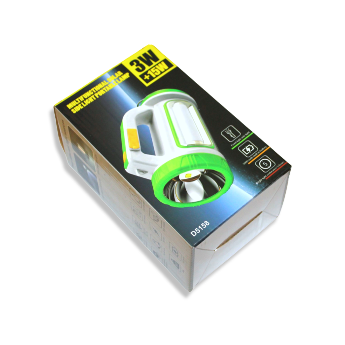 Фонарь D-5158 ручной переносной на солнечной батарее  PowerBank/USB/15Вт/18см/7.5см