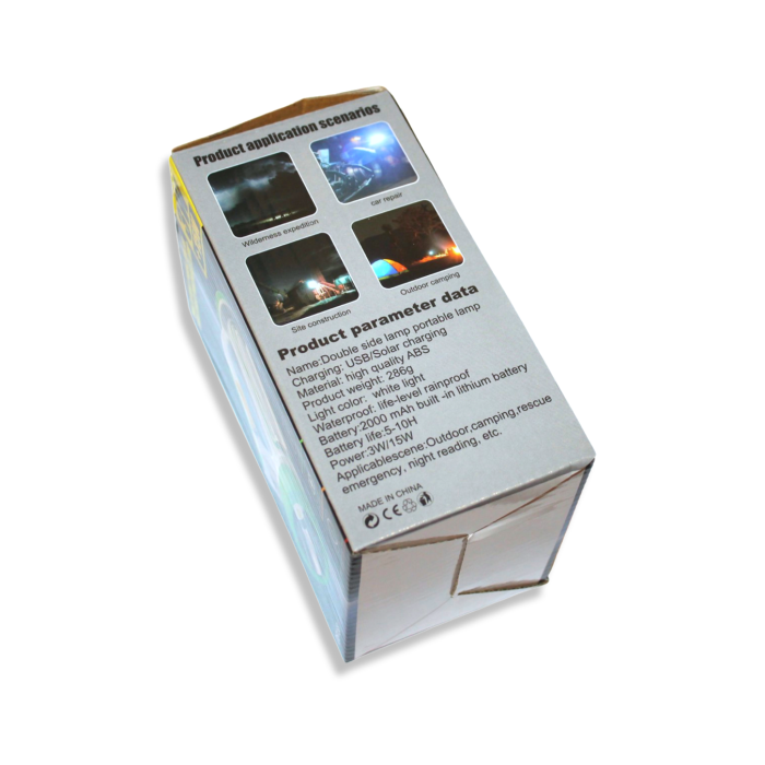 Фонарь D-5158 ручной переносной на солнечной батарее  PowerBank/USB/15Вт/18см/7.5см