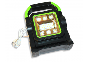 Ліхтарик світлодіодний ручний переносний з аккумулятором на сонячній батареї PowerBank HC-7078-D USB/19см/14смм