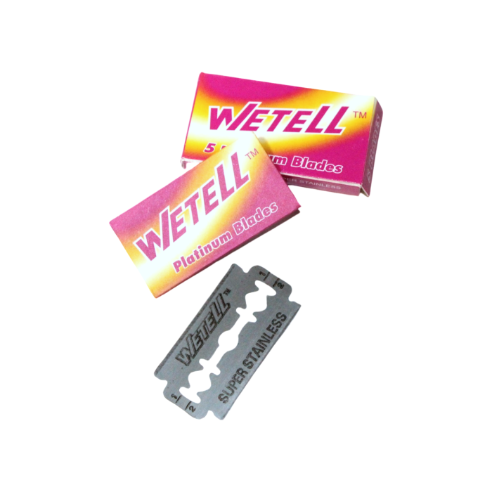 Леза Wetell із нержавіючої сталі на планшеті 100шт/20 коробок
