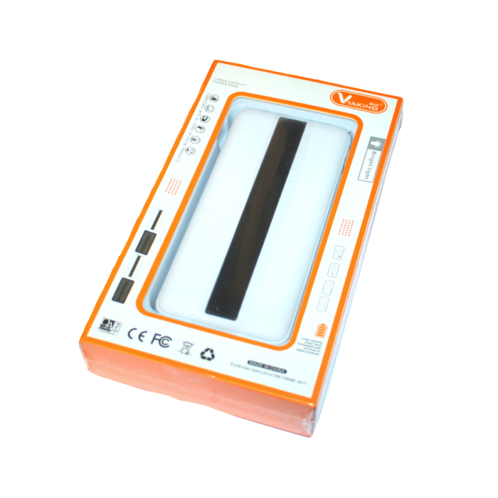 Power Bank Viaking GB059 10000 мАг портативний акумулятор із ліхтариком індикатором зарядки та 4 кабелями