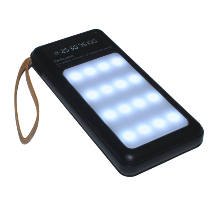 Power Bank Viaking Y158 10000 мАч  портативный аккумулятор с прожекторной панелью и 4 кабелями 