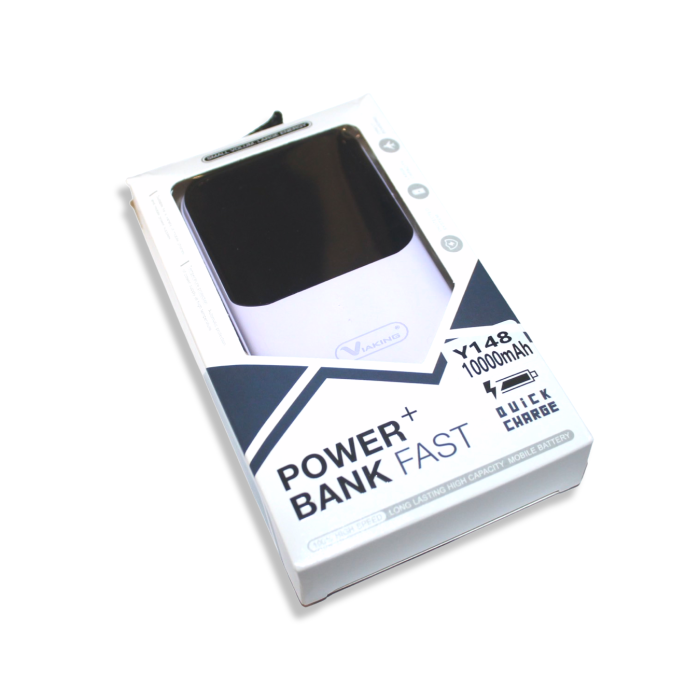 Power Bank Viaking Y148 10000 мАч портативный аккумулятор со светодиодным дисплеем фонариком и 4 кабелями 