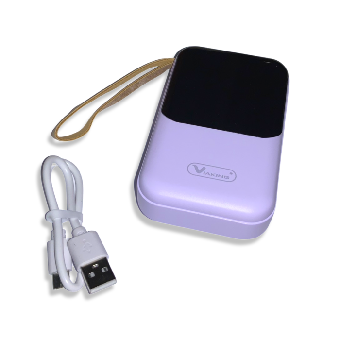Power Bank Viaking Y148 10000 мАч портативный аккумулятор со светодиодным дисплеем фонариком и 4 кабелями 