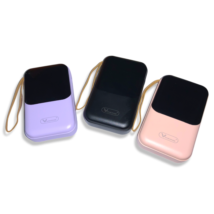 Power Bank Viaking Y148 10000 мАч портативный аккумулятор со светодиодным дисплеем фонариком и 4 кабелями 