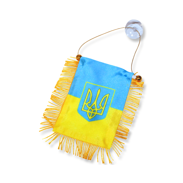 Флажок на присоске с бахромой UKRAINE 12х8см