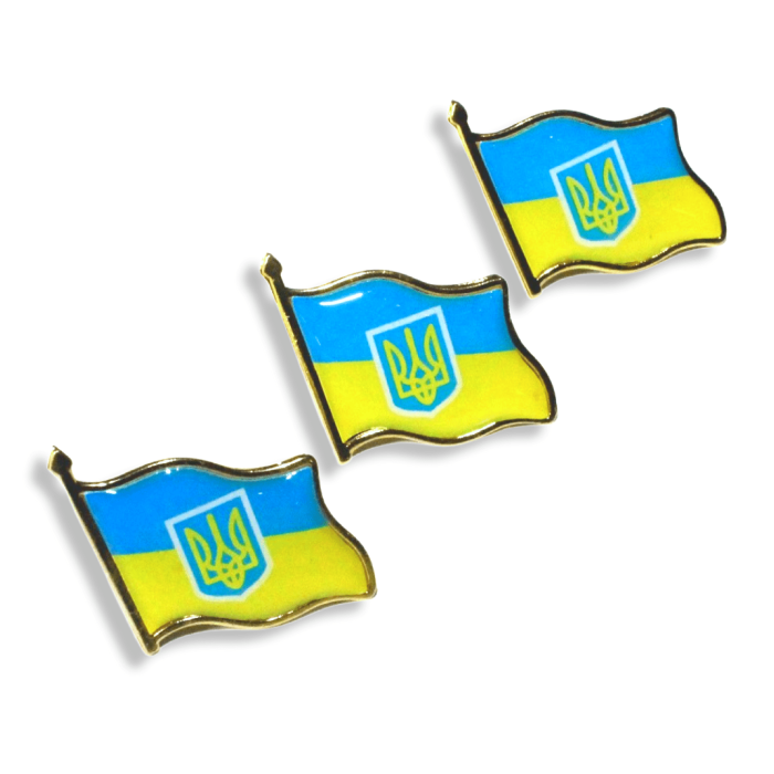 Значок Україна 2х2см