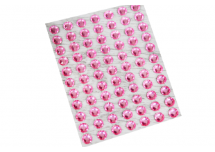 Стрази самоклеючі пластмасові рожеві 5мм/72шт