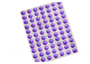 Стрази самоклеючі пластмасові фіолетові 5мм/72шт