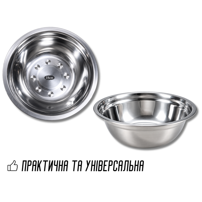Миска из нержавеющей стали Ø18см/5.3см/600мл