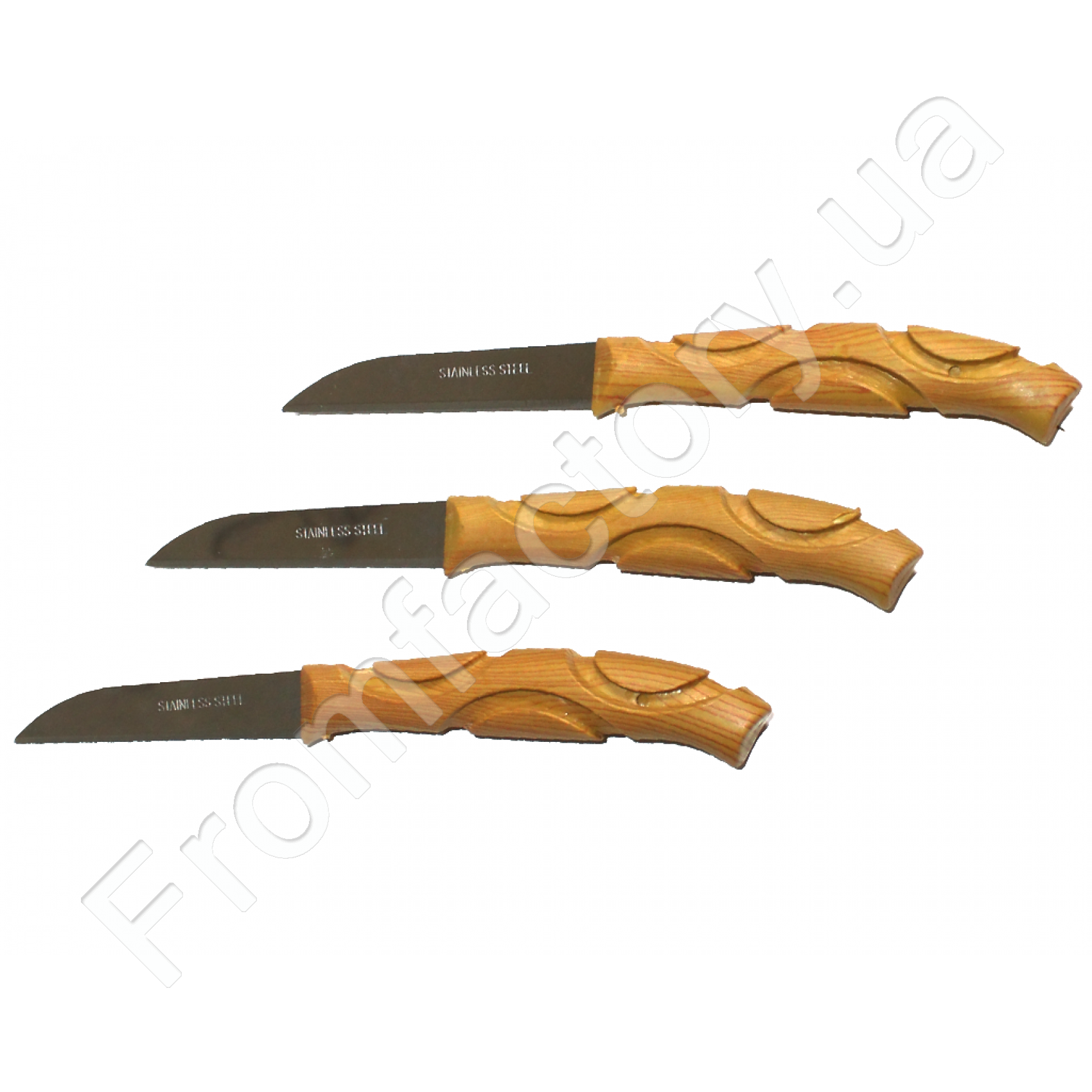 Ножи для картофеля с деревянной ручкой набор 12шт/15.5см