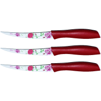 Ножи кухонные металлокерамика цветные лезвия с зубчиками 3шт/20см/10см