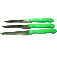 Ножі кухонні із зеленою рукояттю 3шт/24.5см/13см