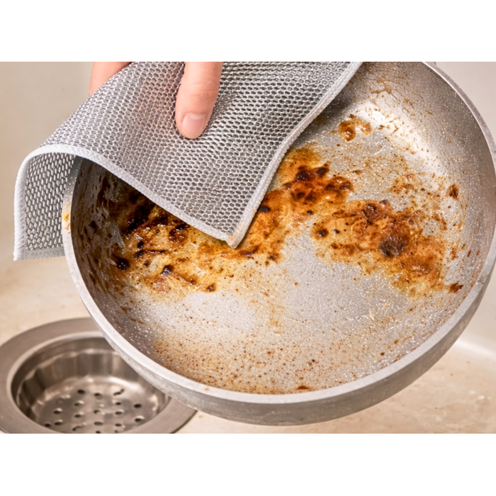 Салфетка для мытья посуды, алюминиевая 5шт/20х20см