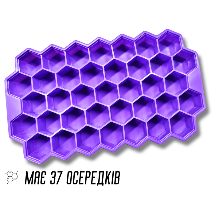 Форма для льда силиконовая на 37 ячеек 21х13х2см