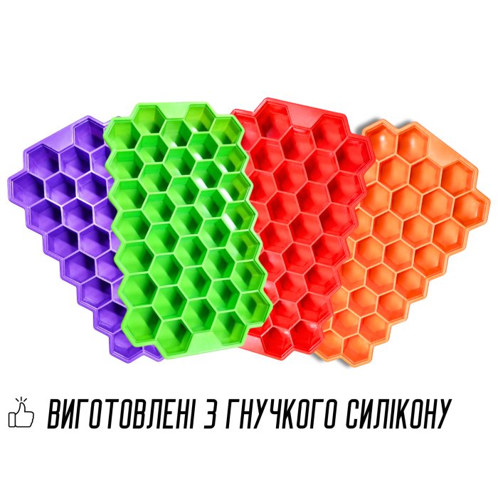 Форма для льда силиконовая на 37 ячеек 21х13х2см