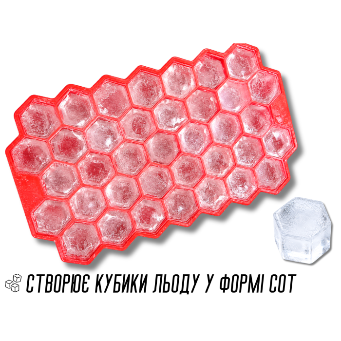 Форма для льда силиконовая на 37 ячеек 21х13х2см
