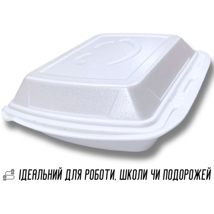 Ланч-бокс одноразовый на два отдела 40х25х4.5см