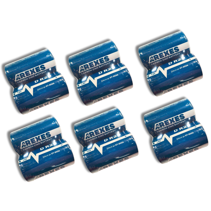 Батарейки AREXES D R20 Карбон-Цинк, 1.5V, 3,42×6,15см/2шт