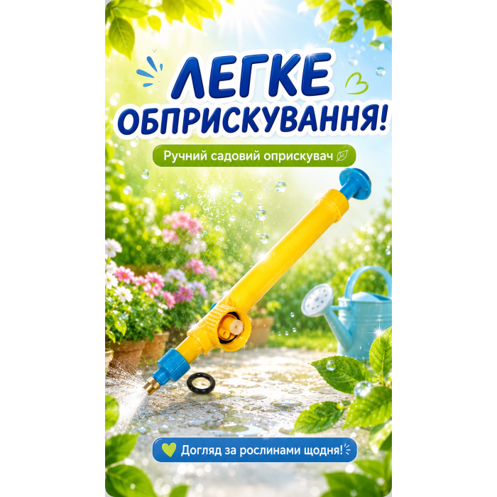Обприскувач садовий на пляшку із пластмасовим стрижнем насос 40см