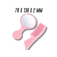 Расческа с зеркалом набор 70х130х2мм