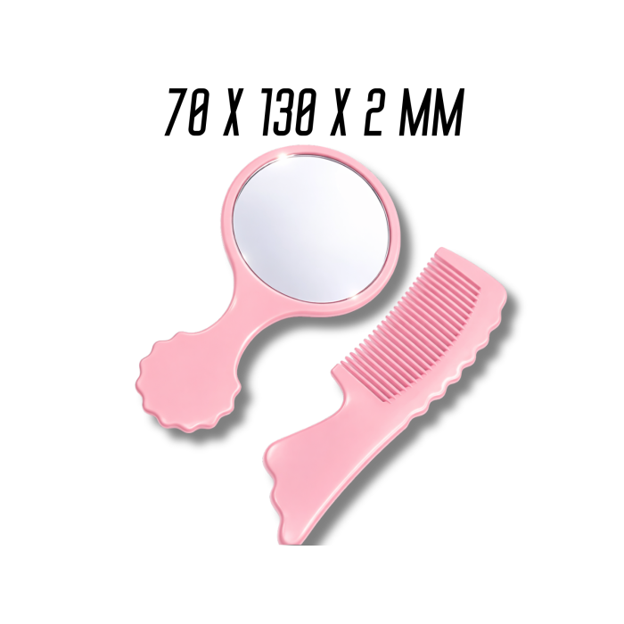 Расческа с зеркалом набор 70х130х2мм