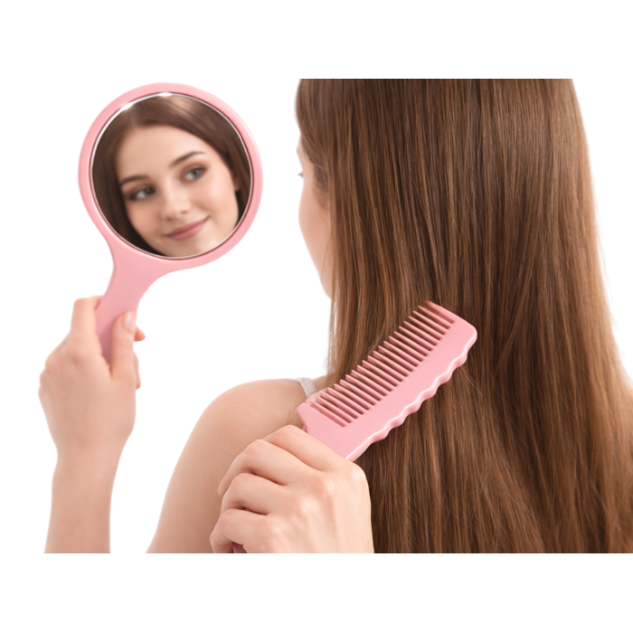 Расческа с зеркалом набор 70х130х2мм