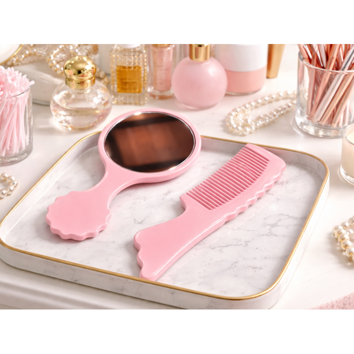 Расческа с зеркалом набор 70х130х2мм