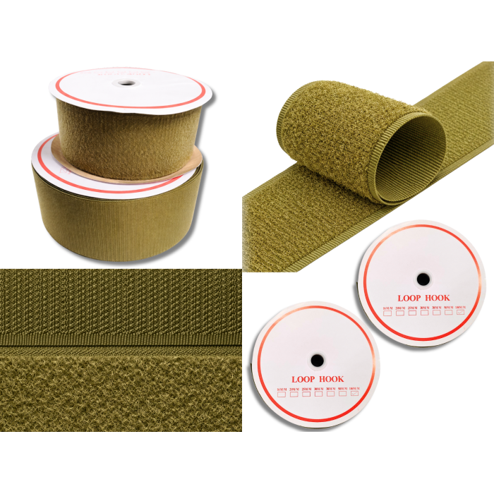 Липучка хаки 10см/25м
