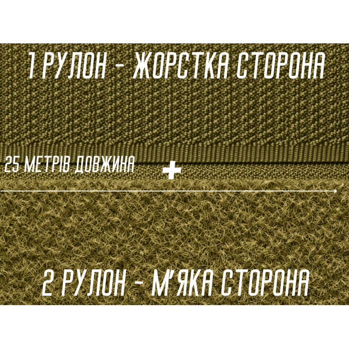 Липучка хаки 10см/25м