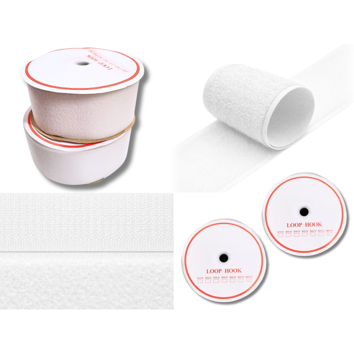 Липучка белая 10см/25м