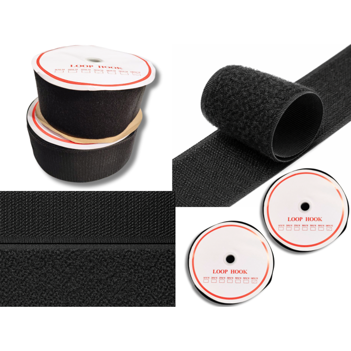 Липучка черная 10см/25м