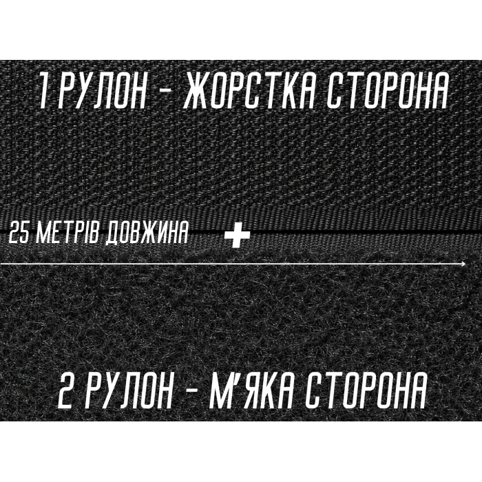 Липучка черная 10см/25м