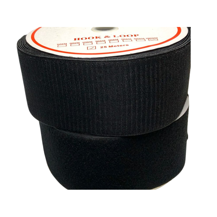 Липучка черная 10см/25м