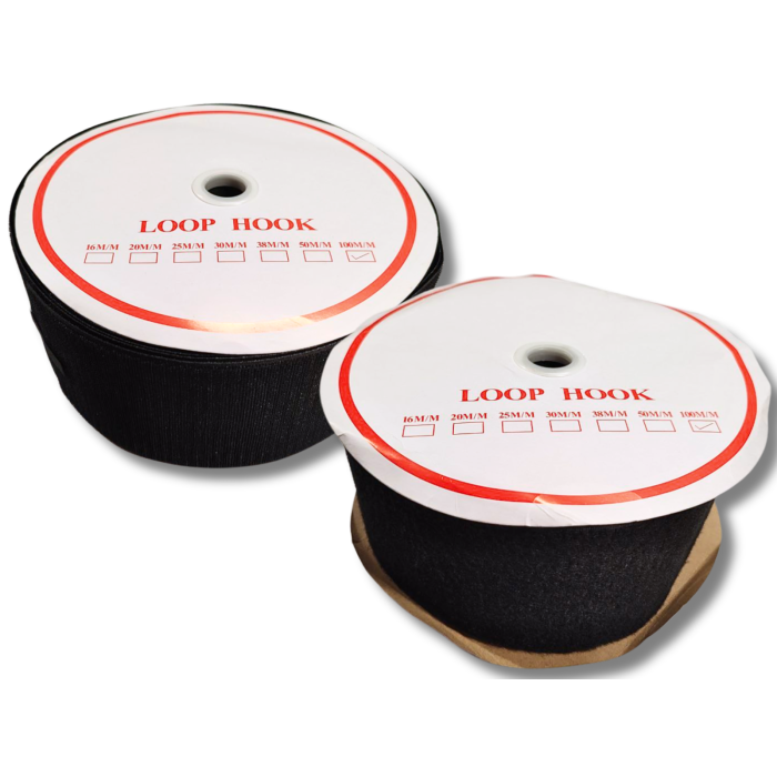 Липучка черная 10см/25м