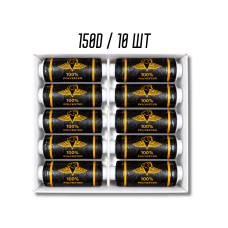 Нитки для бісеру Mimitex чорні 150D упаковка 10шт