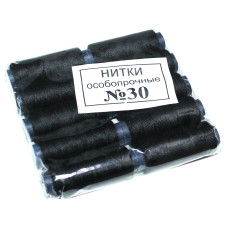 Нитки №30 чорні 10шт