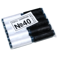 Нитки №40 5шт чорні та 5шт білі