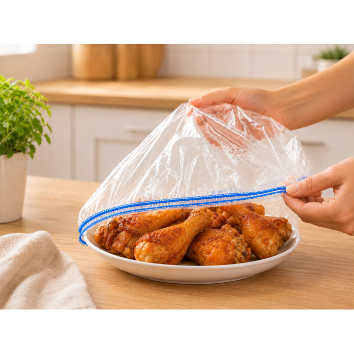 Пакеты для хранения продуктов на резинке 100 шт
