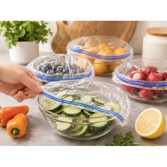Пакеты для хранения продуктов на резинке 100 шт