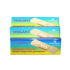 Пластир бактерицидний UNIBANT 10шт/19х72мм